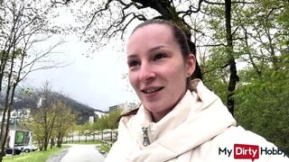 Hot teen amatør offentlige blowjob for fremmede