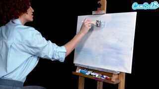 Ryan Keely bob ross cosplay går amok på tidspunktet for maleri