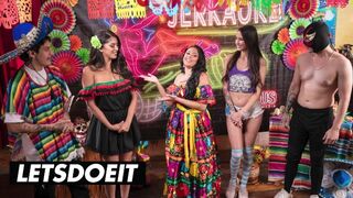 Sophia Leone og Natalia Nix teenage piger i hot orgie