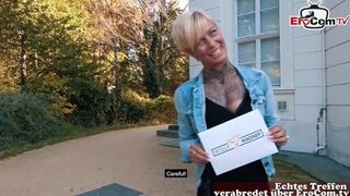 Tynde tysk blonde teenager får morgenmad dato uventet fuck