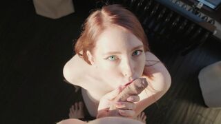 Mollyredwolf 's flammende blowjob job - hot cum i munden pov i