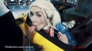 Public fuck med liderlig Harley Quinn til Halloween
