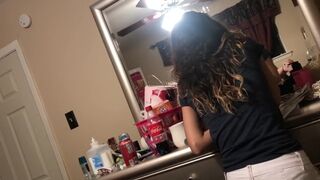 Renset sperm split i midten af blowjob