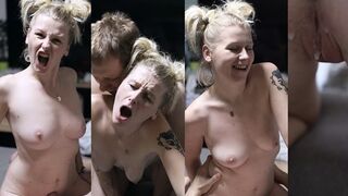 Hot blonde teenage pige ønsker at blive gravid, mand kan ikke gøre noget, men komme ind i det