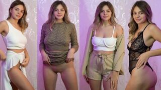 Sexet kjole prøve med en smuk teenager