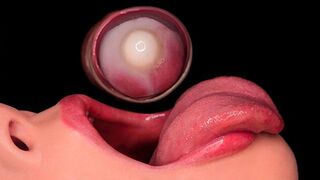 Close- up: hot kondom blowjob! Han tog kondomet af, og hans mund blev skudt to gange!