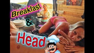 Morgenmad blowjob og vild tredobbelt på campingpladsen