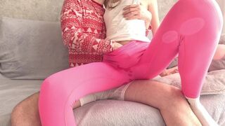 Han sprøjtede det dobbelte sprøjt i Leggings