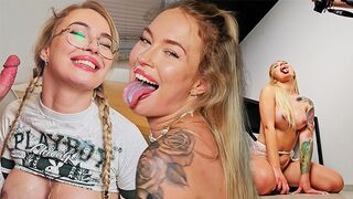 Vælg store spray med big- breasted blonde piger