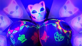 Lilykati 's fantastiske hentai bryst-fuck udfordring med neon kosmiske bryster