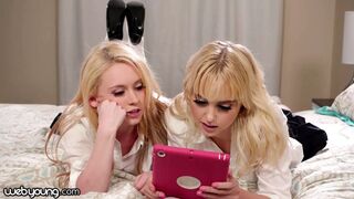 Chloe Cherry og hendes skolepige har et lesbisk eksperiment på hovedet