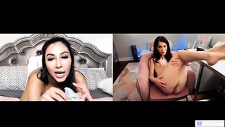 Evelyn Claire og Gianna Dior teen lesbisk webcam self-nydelse